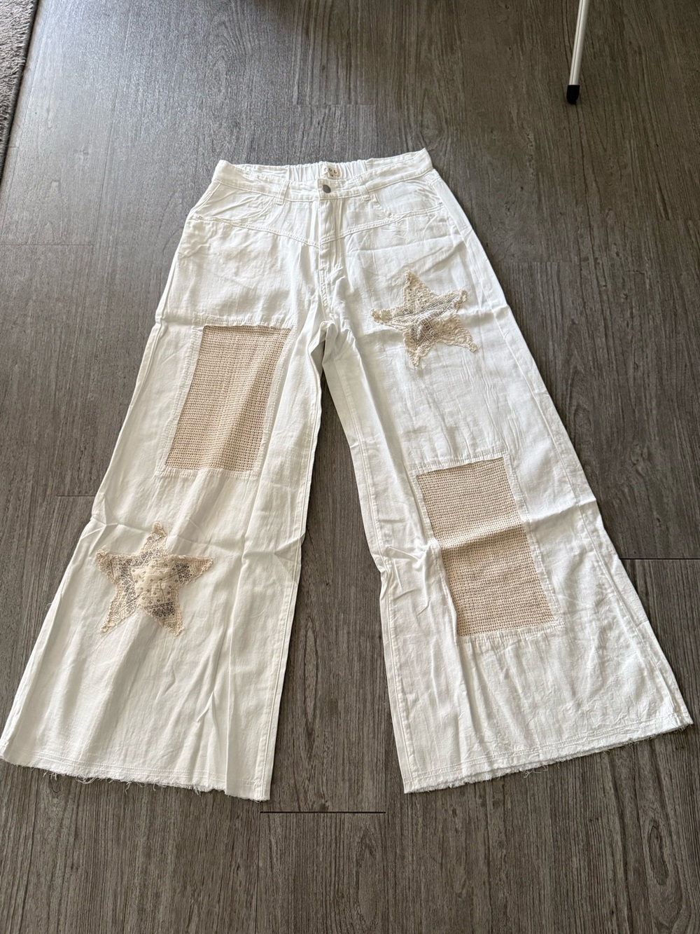 POL White High-Waist Casual Trousers